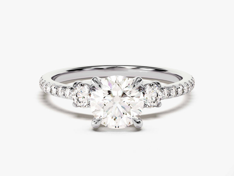 Micropave Trio Moissanite Engagement Ring (1.00 CT)
