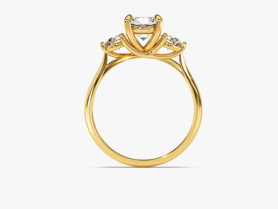 Round Cut Three Stone Moissanite Engagement Ring (1.50 CT)
