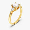 Three Stone Moissanite Engagement Ring with Pear Cut Accents (2.00 CT)