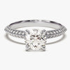 Pave Set Knife Edge Moissanite Engagement Ring (1.00 CT)