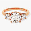 Classic Basket Set Three Stone Round Moissanite Engagement Ring (2.00 CT TW)