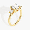 Classic Basket Set Three Stone Round Moissanite Engagement Ring (2.50 CT TW)