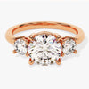 Classic Basket Set Three Stone Round Moissanite Engagement Ring (2.50 CT TW)