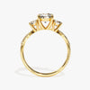 Petite Twisted Vine Three Stone Round Moissanite Engagement Ring (1.50 CT TW)