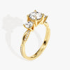 Petite Twisted Vine Three Stone Round Moissanite Engagement Ring (1.50 CT TW)