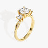 Petite Twisted Vine Three Stone Round Moissanite Engagement Ring (2.00 CT TW)