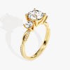 Petite Twisted Vine Three Stone Round Moissanite Engagement Ring (2.50 CT TW)