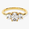 Classic Basket Set Three Stone Oval Moissanite Engagement Ring (1.50 CT TW)