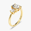 Classic Basket Set Three Stone Oval Moissanite Engagement Ring (2.00 CT TW)