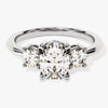 Classic Basket Set Three Stone Oval Moissanite Engagement Ring (2.00 CT TW)