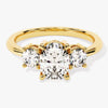 Classic Basket Set Three Stone Oval Moissanite Engagement Ring (2.00 CT TW)