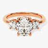Classic Basket Set Three Stone Oval Moissanite Engagement Ring (2.50 CT TW)