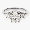 Classic Basket Set Three Stone Oval Moissanite Engagement Ring (2.50 CT TW)