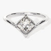 Curved Princess Moissanite Engagement Ring (1.00 CT)