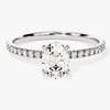 Hidden Halo Oval Moissanite Engagement Ring with Sidestones (1.00 CT)