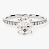 Hidden Halo Oval Moissanite Engagement Ring with Sidestones (1.50 CT)