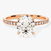 Hidden Halo Oval Moissanite Engagement Ring with Sidestones (2.00 CT)