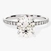 Hidden Halo Oval Moissanite Engagement Ring with Sidestones (2.00 CT)