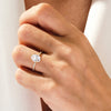 Hidden Halo Oval Moissanite Engagement Ring with Sidestones (2.00 CT)