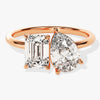 Pear and Emerald Cut Toi et Moi Moissanite Engagement Ring (2.50 CT)