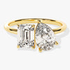 Pear and Emerald Cut Toi et Moi Moissanite Engagement Ring (2.50 CT)