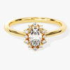 Sunburst Oval Moissanite Engagement Ring (0.50 CT)