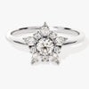 Floral Halo Moissanite Engagement Ring