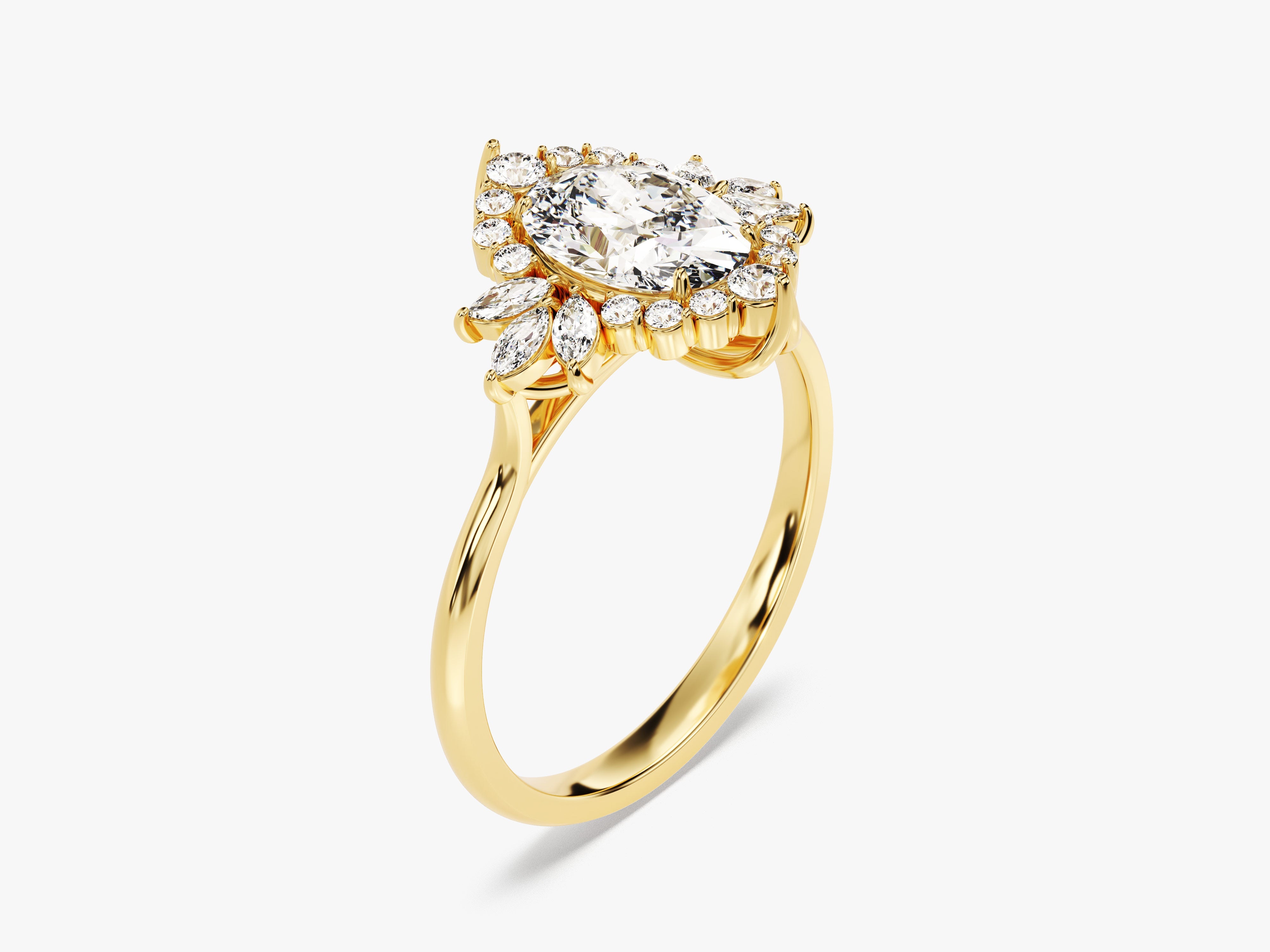 Vintage Halo Oval Moissanite Engagement Ring (1.50 CT)