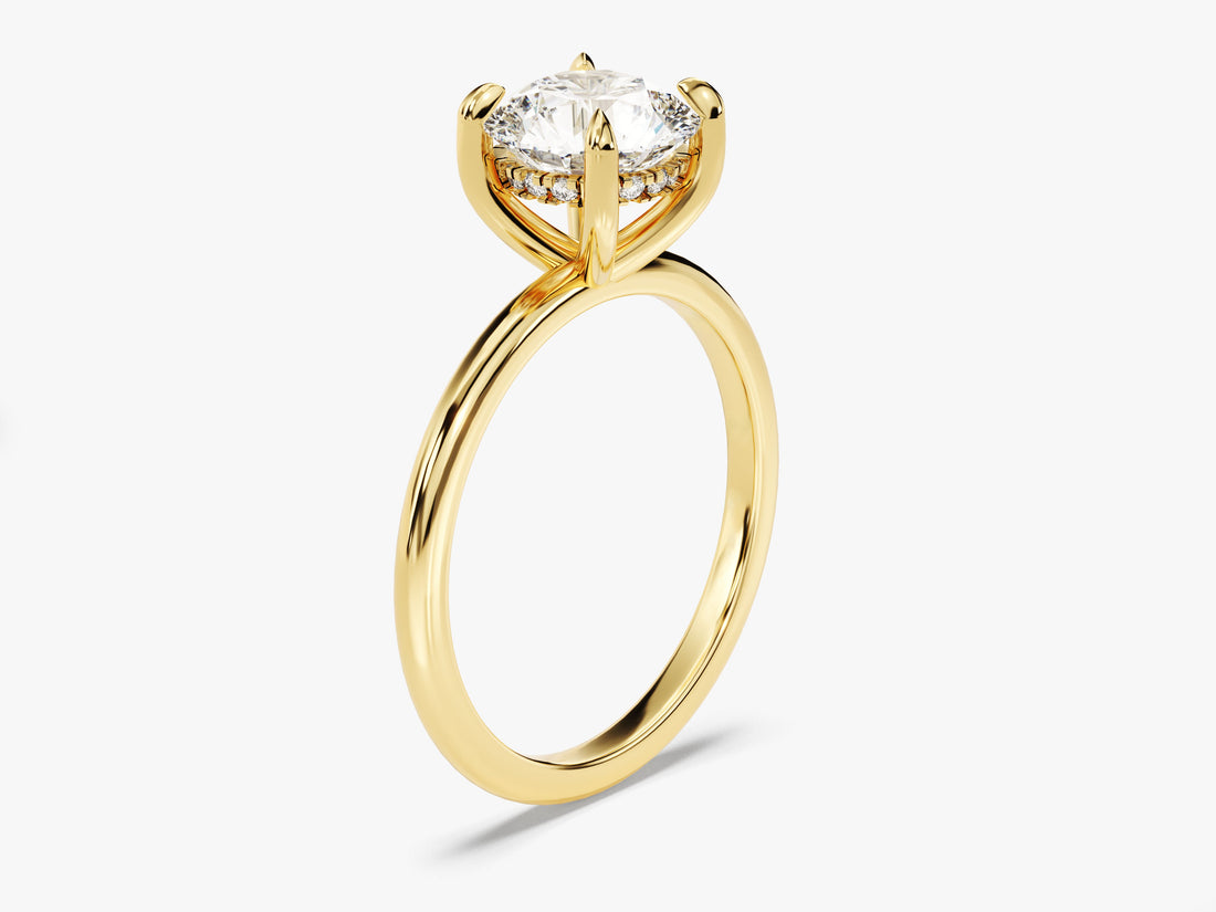 Hidden Halo Round Moissanite Engagement Ring (1.50 CT)