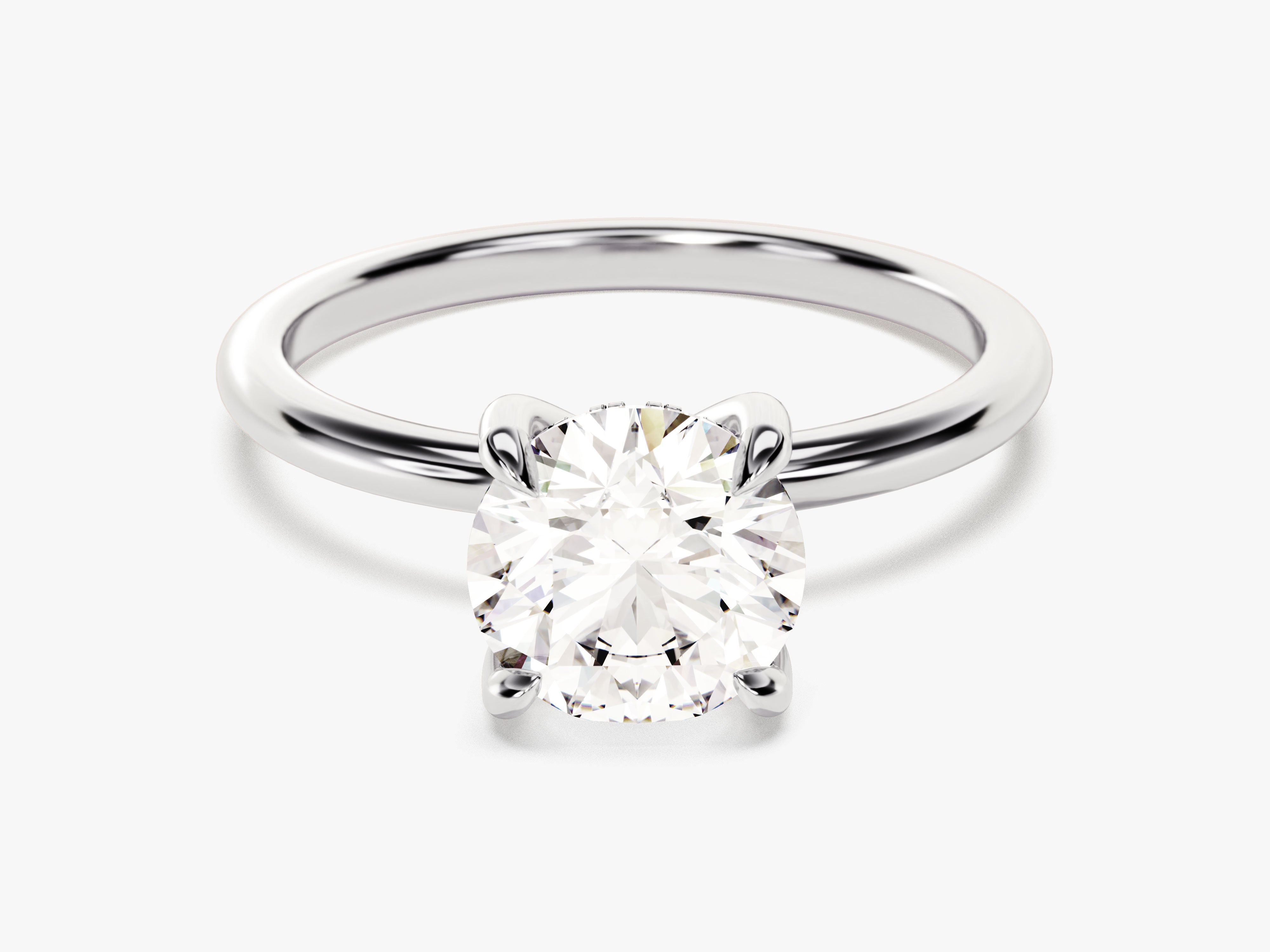 Hidden Halo Round Moissanite Engagement Ring (1.50 CT)