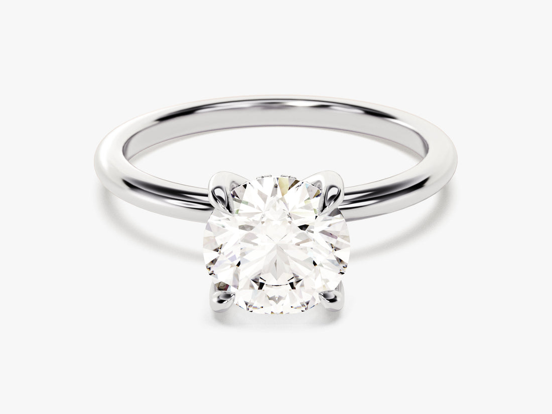 Hidden Halo Round Moissanite Engagement Ring (1.50 CT)