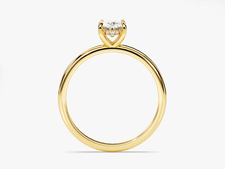 Hidden Halo Oval Moissanite Engagement Ring (1.00 CT)