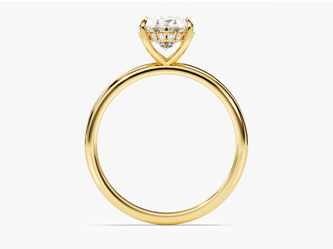 Hidden Halo Oval Moissanite Engagement Ring (2.00 CT)
