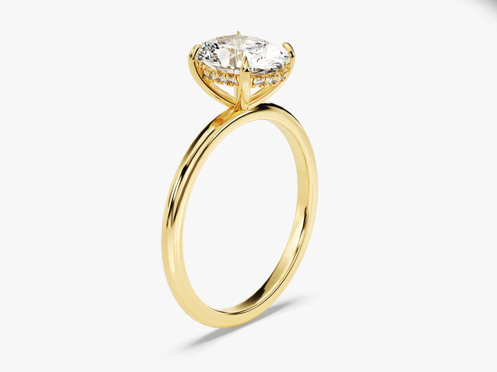 Hidden Halo Oval Moissanite Engagement Ring (2.00 CT)