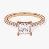 Princess Cut Moissanite Engagement Ring with Pave Set Side Stones (1.00 CT)