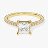 Princess Cut Moissanite Engagement Ring with Pave Set Side Stones (1.00 CT)