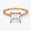 Princess Cut Moissanite Engagement Ring with Pave Set Side Stones (1.50 CT)