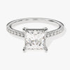 Princess Cut Moissanite Engagement Ring with Pave Set Side Stones (1.50 CT)