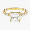 Princess Cut Moissanite Engagement Ring with Pave Set Side Stones (1.50 CT)