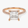 Princess Cut Moissanite Engagement Ring with Pave Set Side Stones (2.00 CT)