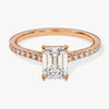 Emerald Cut Moissanite Engagement Ring with Pave Set Side Stones (1.00 CT)