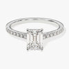 Emerald Cut Moissanite Engagement Ring with Pave Set Side Stones (1.00 CT)