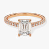 Emerald Cut Moissanite Engagement Ring with Pave Set Side Stones (1.50 CT)