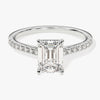 Emerald Cut Moissanite Engagement Ring with Pave Set Side Stones (1.50 CT)