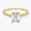 Emerald Cut Moissanite Engagement Ring with Pave Set Side Stones (1.50 CT)