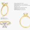 Emerald Cut Moissanite Engagement Ring with Pave Set Side Stones (2.00 CT)