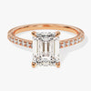 Emerald Cut Moissanite Engagement Ring with Pave Set Side Stones (2.00 CT)