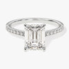 Emerald Cut Moissanite Engagement Ring with Pave Set Side Stones (2.00 CT)