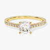 Cushion Cut Moissanite Engagement Ring with Pave Set Side Stones (1.00 CT)