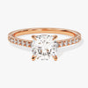 Cushion Cut Moissanite Engagement Ring with Pave Set Side Stones (1.50 CT)